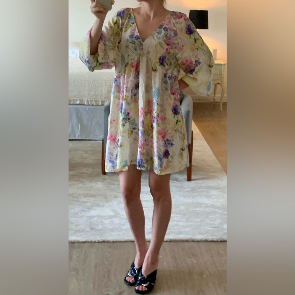 Floral silky dress or top